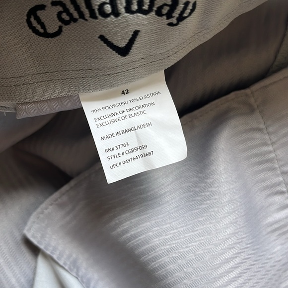 🆕 Callaway Performance Golf Short with Media Pocket Gray Size 42 - Picture 7 of 10